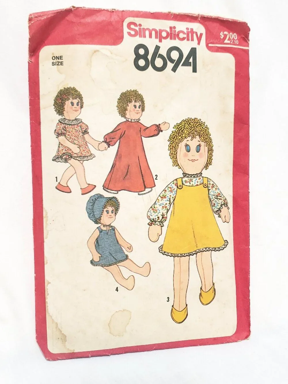 Stuffed Dolls And Doll Clothes Pattern 8694 Size 18